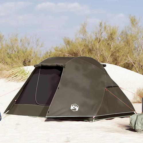 vidaXL Vistent 3-persoons waterdicht bruin, Caravans en Kamperen, Tenten, Nieuw, tot en met 2, Verzenden