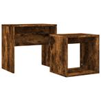 2-delige Tafeltjesset bewerkt hout gerookt eikenkleurig, Huis en Inrichting, Complete inboedels, Verzenden