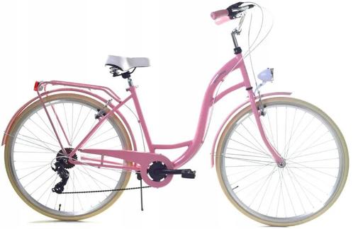Meisjesfiets - 26 inch - met 7 versnellingen - roze crème, Fietsen en Brommers, Fietsen | Kinderfietsjes, Nieuw, Ophalen of Verzenden