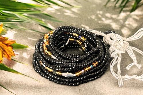 Waist Beads / Afrikaanse Heupketting -  Afiangbe - Zwart / g, Sieraden, Tassen en Uiterlijk, Kettingen, Nieuw, Ophalen of Verzenden