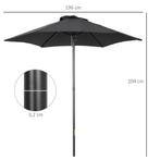TRUUSK Parasol Ø196 Cm, Draaibare Parasol Met Kantelfunctie,, Verzenden, Nieuw