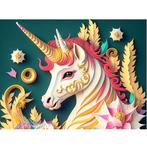 Diamond Painting Set - Eenhoorn / Unicorn Vintage - incl. Pe, Hobby en Vrije tijd, Knutselen, Ophalen of Verzenden, Nieuw