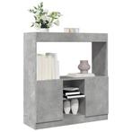 vidaXL Hoge kast 92x33x100 cm bewerkt hout betongrijs, Verzenden, Nieuw, Overige houtsoorten