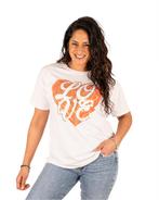 Wit T-shirt met oranje Love print van Gemma Ricceri, Kleding | Dames, T-shirts, Nieuw, Verzenden