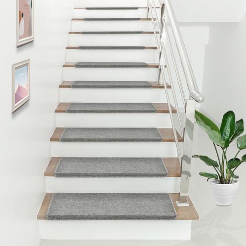 Trapmat zelfklevend set van 15 lichtgrijs 65x24+4 cm, Huis en Inrichting, Stoffering | Vloerbedekking, Verzenden