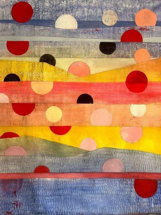 J. DELGALLO - Here comes the sun. XL. ( NO Reserve ), Antiek en Kunst, Kunst | Schilderijen | Modern