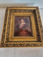 Portrait féminin – reproduction ancienne sous verre - Lijst