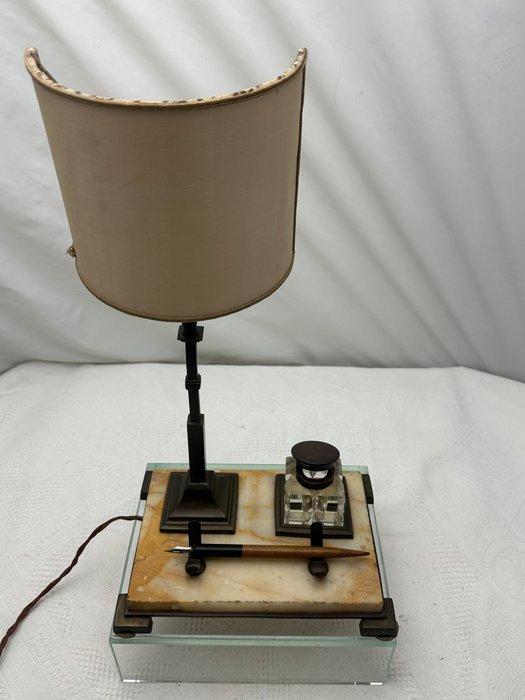 Art Decò - Bureauset - Gepatineerd brons, Marmer, Glas, Hout, Antiek en Kunst, Curiosa en Brocante