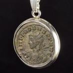 Oud-Romeins Zilver Hanger met munt van keizer Probus -