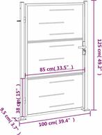 vidaXL - Tuinpoort - 100x125 - cm - roestvrij - staal, Ophalen of Verzenden, Zo goed als nieuw