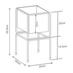 [en.casa] Plantenstandaard Sveio metaal 35,5x20x20 cm zwart, Tuin en Terras, Bloembakken en Plantenbakken, Verzenden, Nieuw