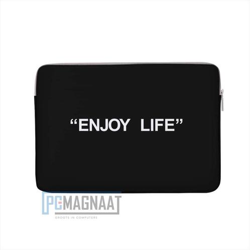 Laptop sleeve enjoy life zwart 14,6 inch, Computers en Software, Laptophoezen, Nieuw, Ophalen of Verzenden