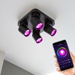Smart opbouw plafond spot 4-voudig Vierkant Zwart Hue