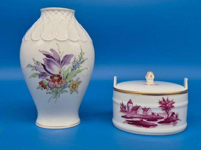 Höchst - Höchst Porzellan – Deckeldose und Vase –, Antiek en Kunst, Antiek | Glas en Kristal