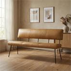 Leren eetkamerbank Solid - Granada Amber (cognac) - Poten, Huis en Inrichting, Stoelen, Ophalen of Verzenden, Nieuw, Leer