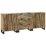 vidaXL Badkamermeubelset met lade 3 pcs Bruin 180 x 33 x 75, Huis en Inrichting, Badkamer | Badkamermeubels, Verzenden, Nieuw