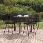 vidaXL 5-delige Tuinset poly rattan zwart, 4 zitplaatsen, Nieuw, Tuinset, Verzenden