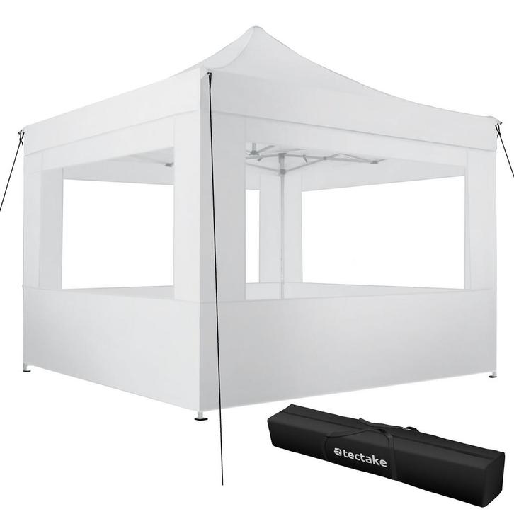 Opvouwbaar tuinpaviljoen 3x3m met 4 zijdelen - wit, Tuin en Terras, Partytenten, Verzenden