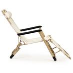 Tuinstoel ligstoel 2-in-1 met hoofdsteun - Beige, Tuin en Terras, Ophalen of Verzenden, Nieuw