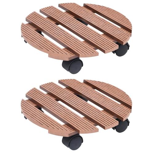 Plantentrolleys 2 st 30x7,5 cm HKC bruin (Tuinieren), Tuin en Terras, Overige Tuin en Terras, Nieuw, Verzenden