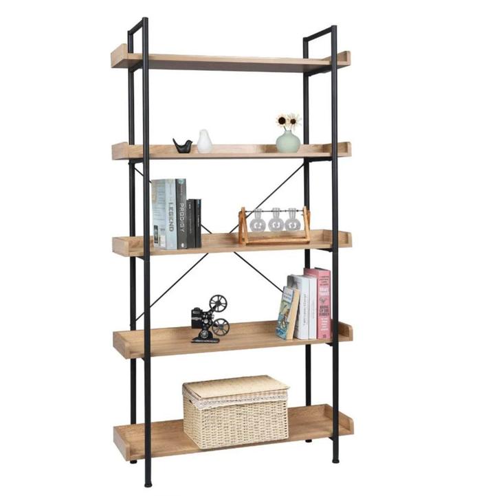 Nieuwe Stellingkast met 5 Planken – Licht Eiken en Zwart, Huis en Inrichting, Kasten | Stellingkasten, Nieuw, Verzenden