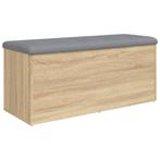 Opbergbankje 102x42x45 cm bewerkt hout sonoma eikenkleurig, Verzenden, Nieuw