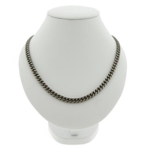 Zilveren robuuste gourmetschakel ketting | 45,5 cm (unisex), Sieraden, Tassen en Uiterlijk, Kettingen, Overige kleuren, Gebruikt