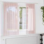 vidaXL Gordijnen voile met roedezakken 2 st lichtroze, Verzenden, Nieuw