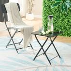 Tuintafel Vegårshei opvouwbaar 45x40x40 cm zwart [en.casa], Verzenden, Nieuw