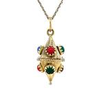 Gouden vintage hanger met kleursteen 14 krt, Sieraden, Tassen en Uiterlijk, Kettinghangers, Ophalen of Verzenden, Nieuw