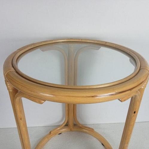 Bijzettafel - hard glas - Vintage bijzettafel, Antiek en Kunst, Kunst | Designobjecten