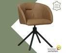 Leren draaibare eetkamerstoel Charm- Rancho Clay (bruin) -, 60 tot 90 cm, Nieuw, Leer, Ophalen of Verzenden