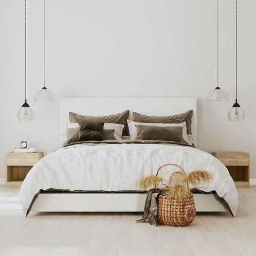 vidaXL Nachtkastje met lade eikenkleur 2 st, Huis en Inrichting, Slaapkamer | Nachtkastjes, Nieuw, Minder dan 45 cm, Hout, Minder dan 55 cm