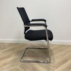 Tweedehands vergaderstoel, zwarte stoffering - chroom, Huis en Inrichting, Stoelen, Gebruikt, Zwart, Ophalen of Verzenden, Eén