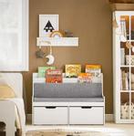 Kinderbank met Boekenplank en Verrijdbare Opbergdozen, Verzenden, Nieuw