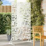 vidaXL Privacy scherm Wit 100x50x180 cm Staal, Tuin en Terras, Verzenden, Nieuw, IJzer