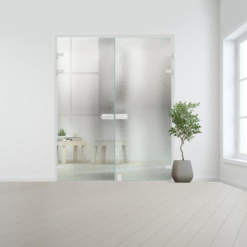 Glazen dubbele binnendeur XL voor opdek kozijn aluminium bes, Doe-het-zelf en Verbouw, Glas en Ramen, Nieuw, Ophalen of Verzenden