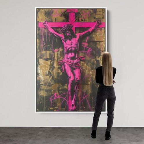 Dine Chanima (XX-XXI) - (XXL) Giant Jesus Dies in Graffiti, Antiek en Kunst, Kunst | Schilderijen | Modern