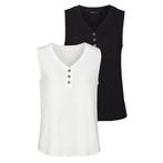 Lascana Shirttop Met sierknoppen in hoornlook (2-delig,, Verzenden, Nieuw