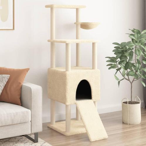 vidaXL Kattenmeubel met sisal krabpalen 153 cm crèmekleurig, Dieren en Toebehoren, Katten-accessoires, Nieuw, Verzenden