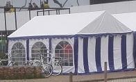 Premium Partytent PVC 3x6x2 mtr in Wit-Blauw (3x6 meter), Tuin en Terras, Partytenten, Partytent, Nieuw, 2 meter of meer, Verzenden