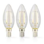 Led lamp E14 | Kaars | Nedis | 3 stuks, Verzenden, Nieuw