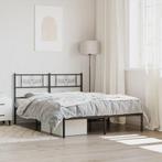 vidaXL Bedframe met hoofdbord metaal zwart 140x190 cm, Huis en Inrichting, Verzenden, Zwart, Metaal, Nieuw