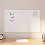 vidaXL Magneetbord voor aan de wand 80x50 cm gehard glas wit, Verzenden, Nieuw in verpakking