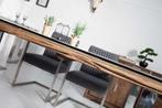 Massieve eettafel BARRACUDA 200cm antiek teakhout met stalen, Ophalen of Verzenden, Nieuw