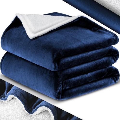 Plaid - fleece deken 150x130 cm - sherpa knuffeldeken voor, Huis en Inrichting, Slaapkamer | Beddengoed, Verzenden