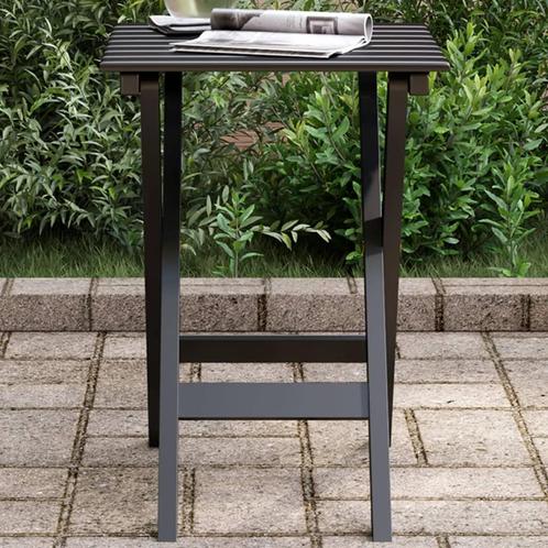 vidaXL Bijzettafel inklapbaar massief populierenhout zwart, Tuin en Terras, Tuintafels, Nieuw, Verzenden