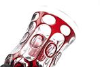 Haida Art Deco Faceted Burgundy Multilayer Glass Vase 1920 -