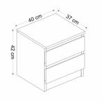 [en.casa] Nachtkastje Fuglebjerg 42x40x37 cm wit, Huis en Inrichting, Tafels | Bijzettafels, Verzenden, Nieuw