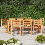 vidaXL 9-delige Tuinset massief teakhout, Verzenden, Teakhout, Nieuw, 8 zitplaatsen
